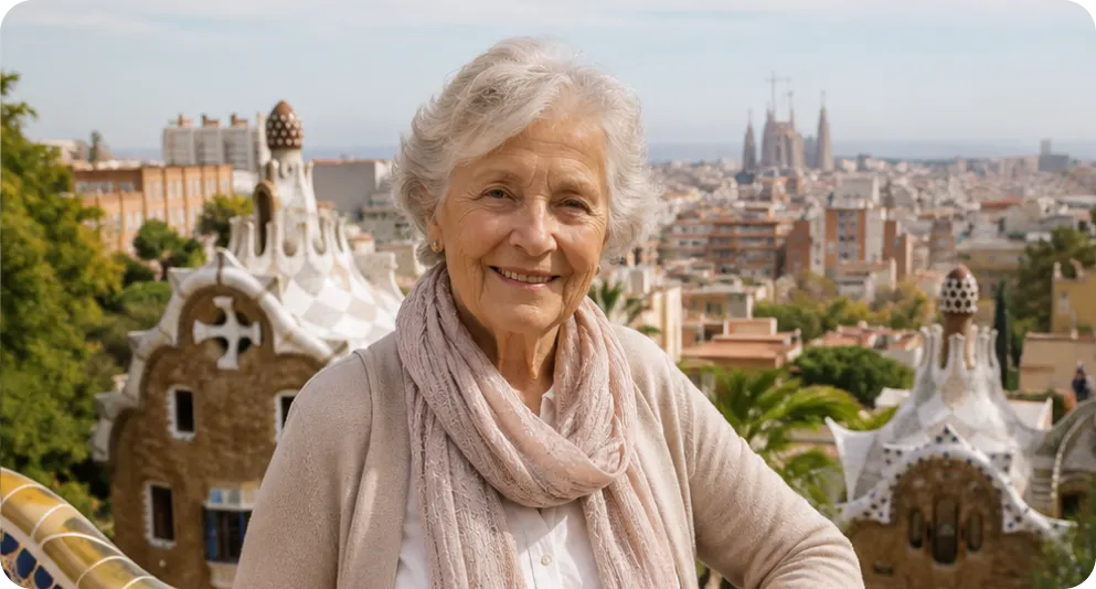 Perosna mayor usando la Teleasistencia Durcal en Barcelona