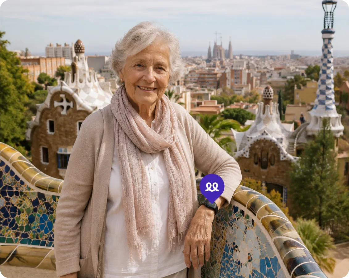 Perosna mayor usando la Teleasistencia Durcal en Barcelona