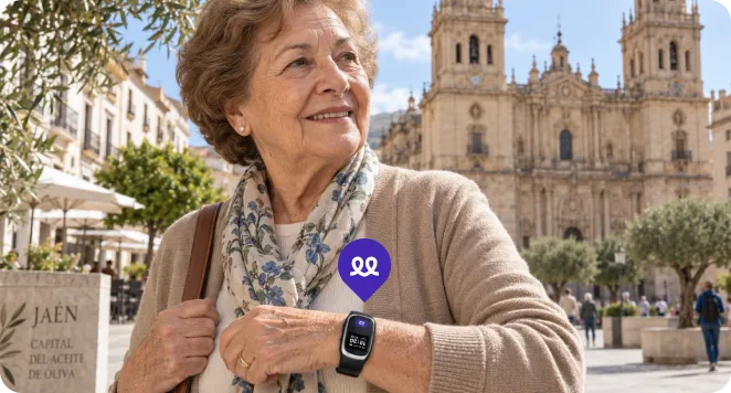 Persona mayor en Jaén usando el reloj Durcal
