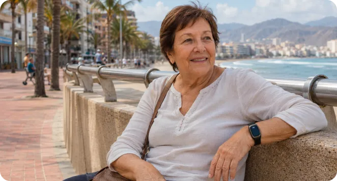 Persona mayor en Las Palmas usando el reloj Durcal