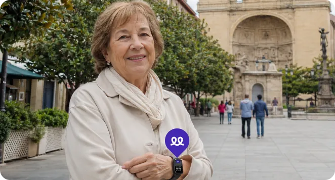 Persona mayor en Logroño usando el reloj Durcal