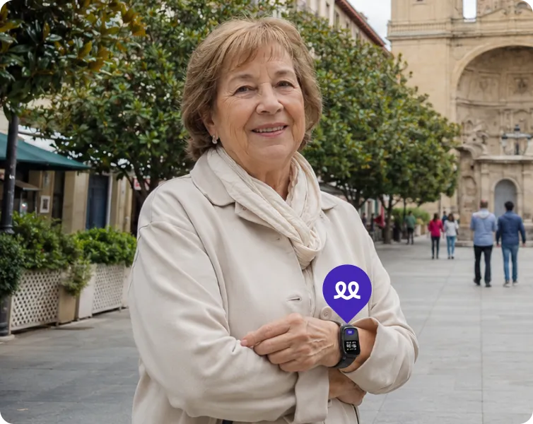 Persona mayor en Logroño usando el reloj Durcal