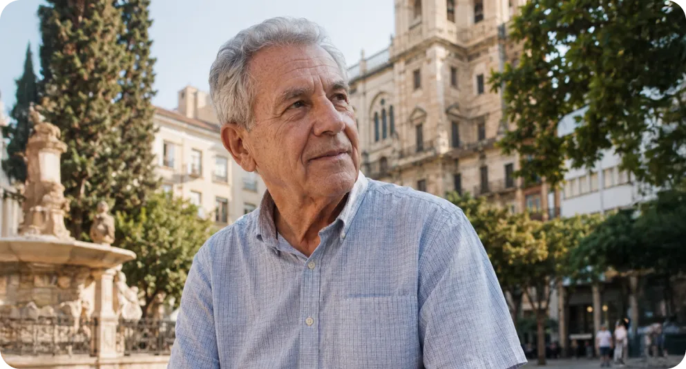 Hombre mayor usando Durcal en Málaga