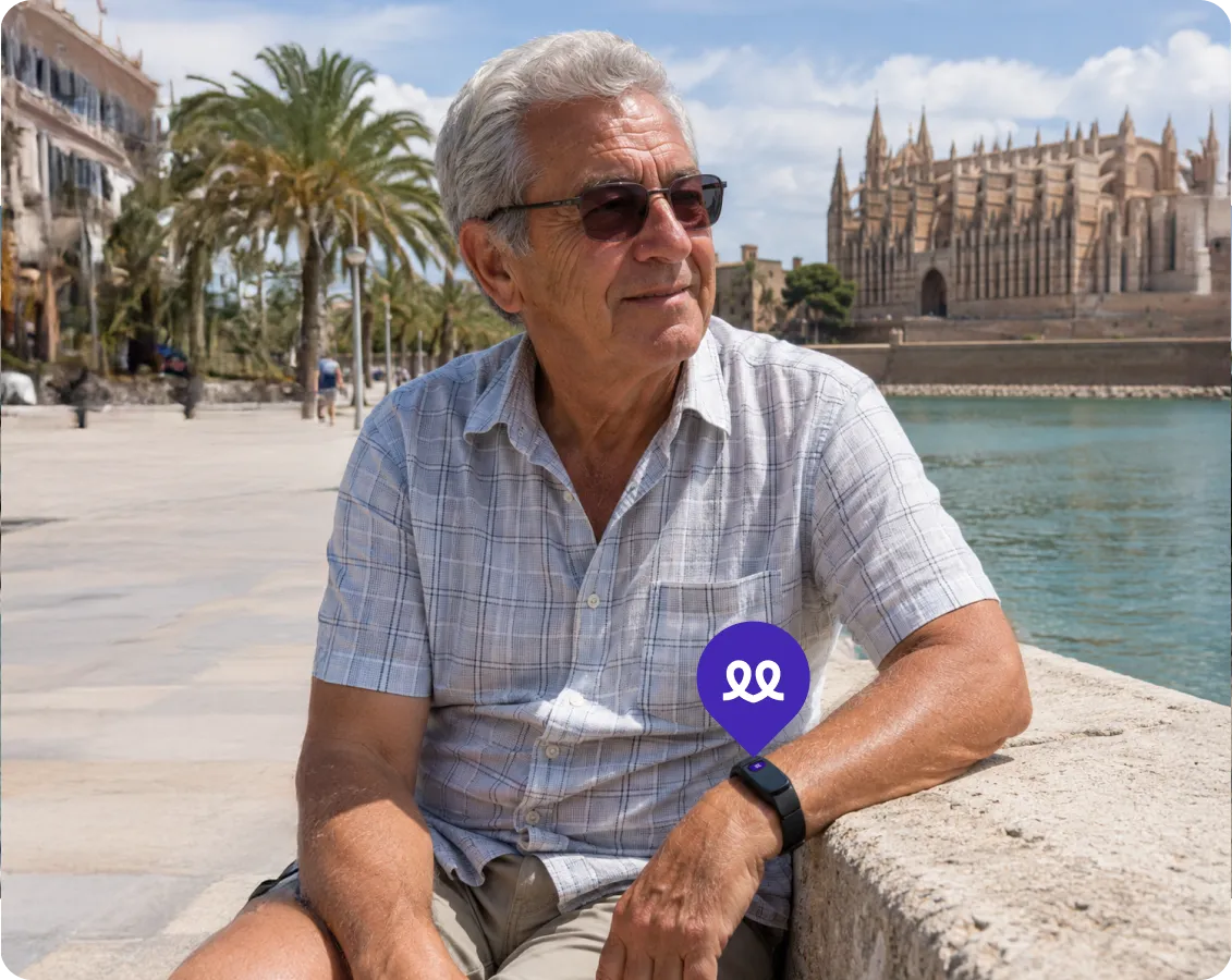 Hombre mayor usando Durcal en Palma de Mallorca