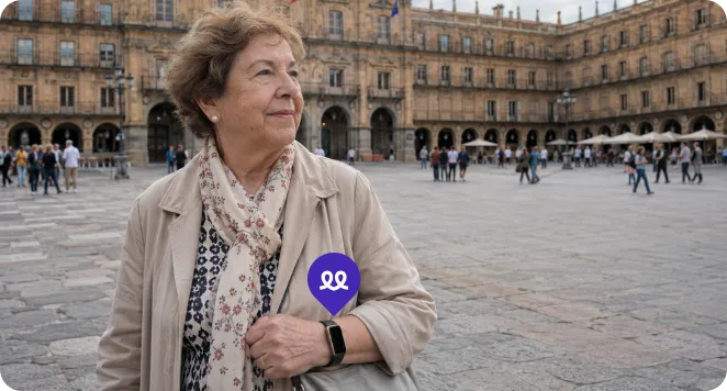Persona mayor en Salamanca usando el reloj Durcal