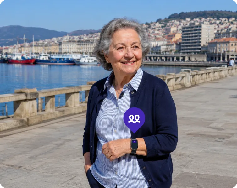 Persona mayor en Vigo usando el reloj Durcal