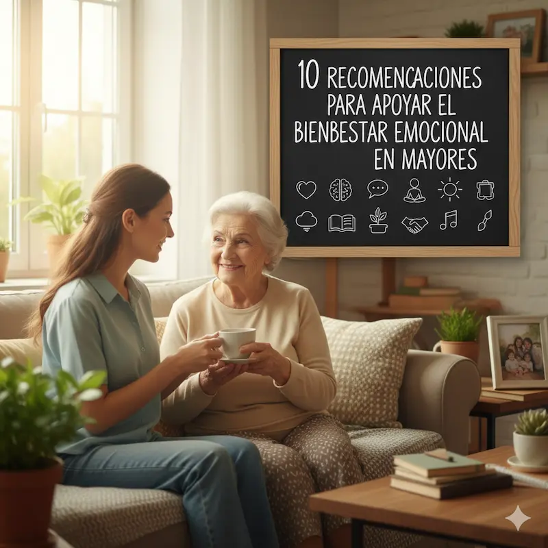 10 recomendaciones para apoyar el bienestar emocional en mayores